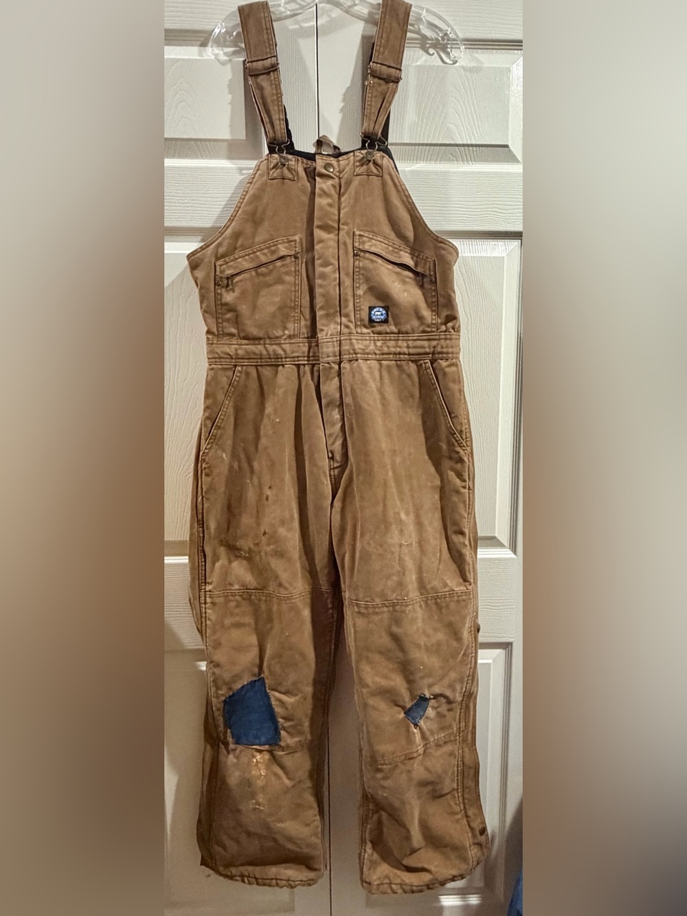 Polar King Insulated Bib Overalls 36x30 Brown Duck Canvas Workwear DISTRESSED